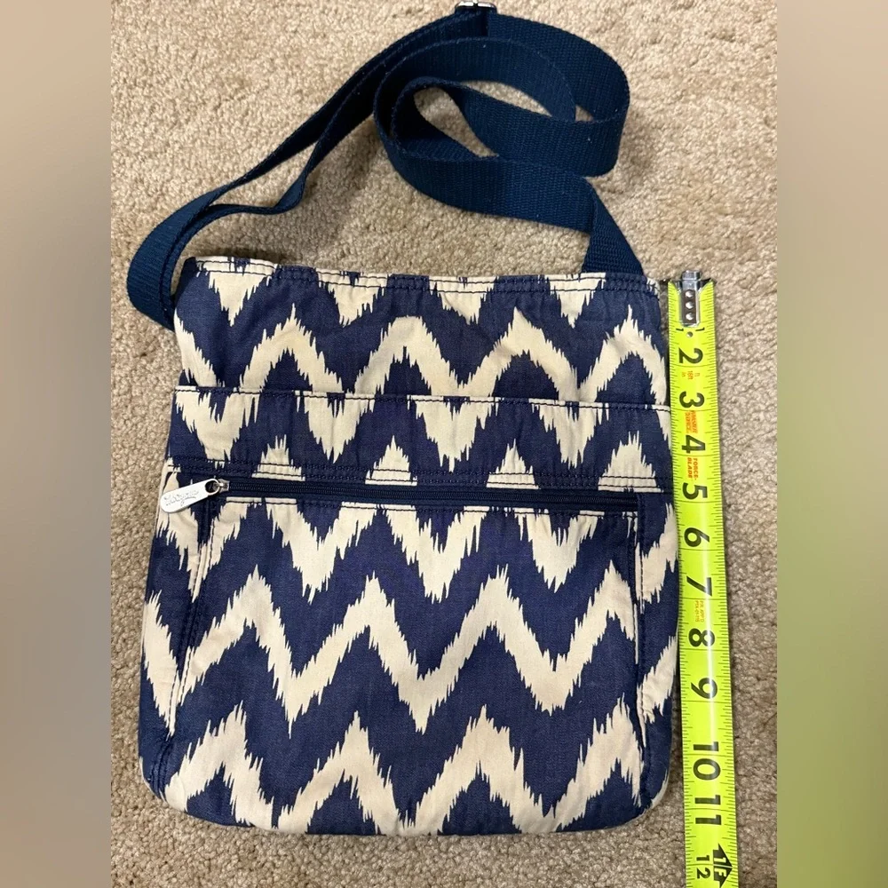 Thirty One Organizing Shoulder Bag‎ Purse Tote Indigo Ink Crossbody Chevron Navy